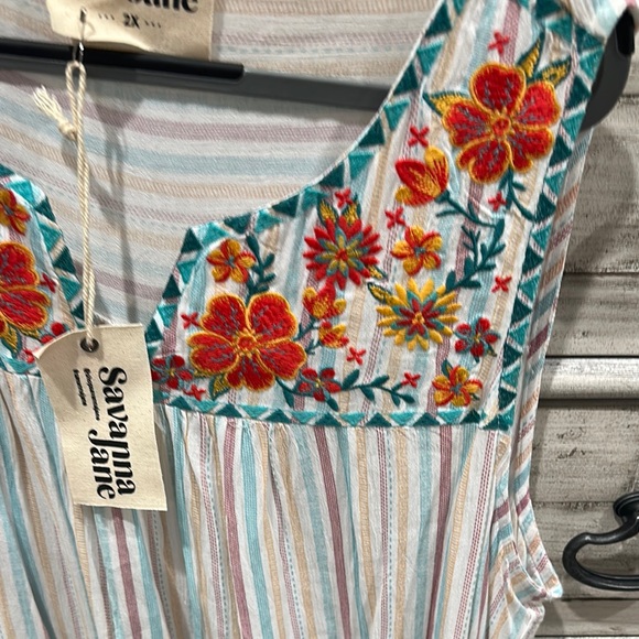 Savanna Jane Orange Graphic Embellished Blouse - Picture 2 of 3